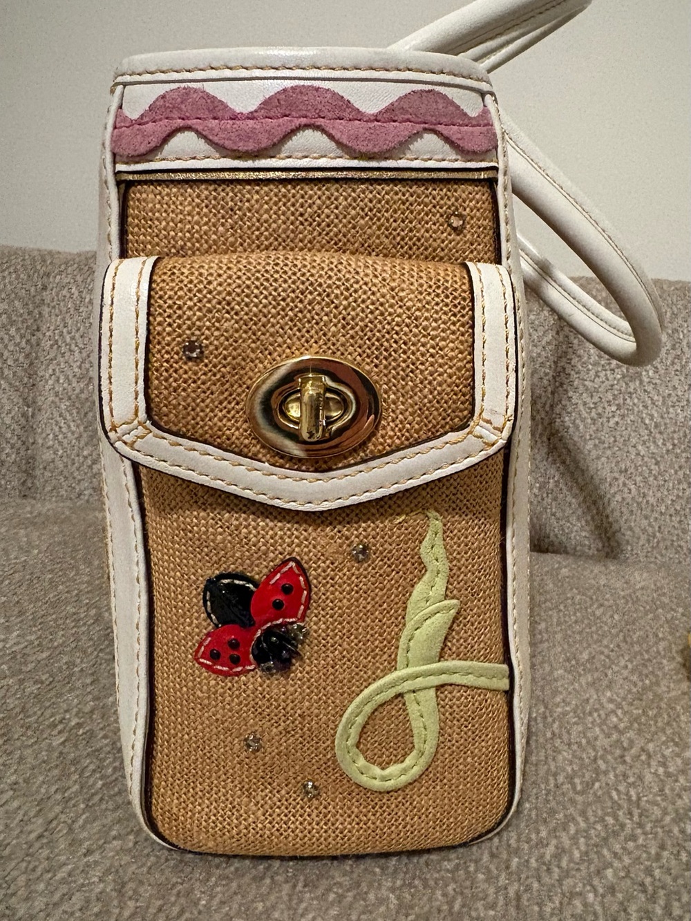 Coach 2004 Limited Edition Straw Ladybug Tote - Picture 4 of 7
